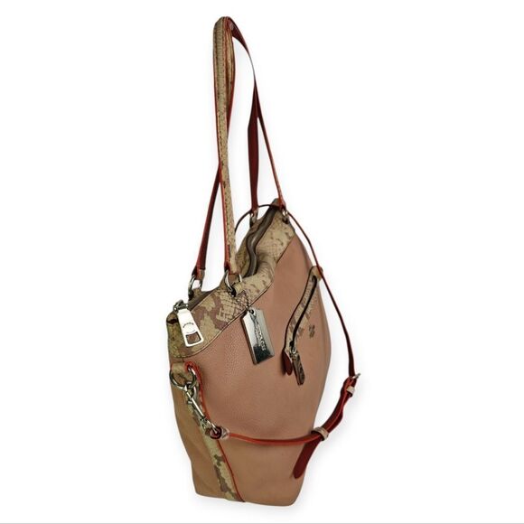 Coach Light Pink Genuine Leather Shoulder Bag Tote Handbag Purse - Picture 2 of 10